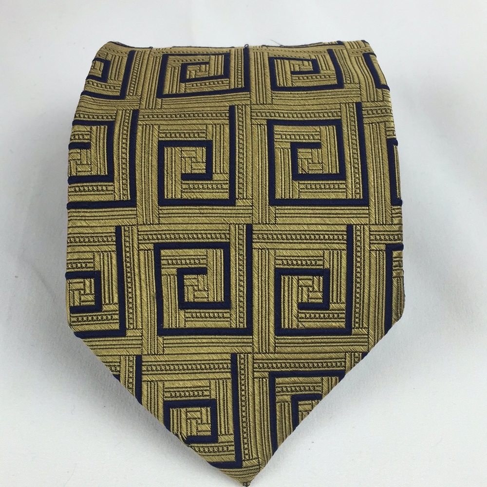 JoS A Bank gold navy mens tie